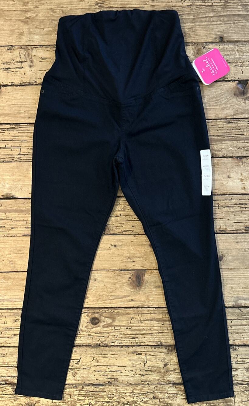 Isabel Maternity Women’s Black Over The Belly Skinny Jeans Size 6/28 NWT